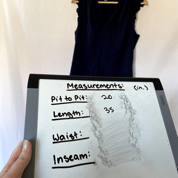 Draper James navy blue flutter sleeve v-neck sundress drawstring waist cotton M - Picture 7 of 8